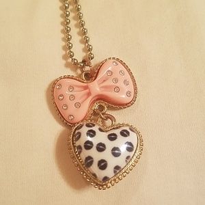 Betsey Johnson - Dollhouse Bow & Heart Necklace